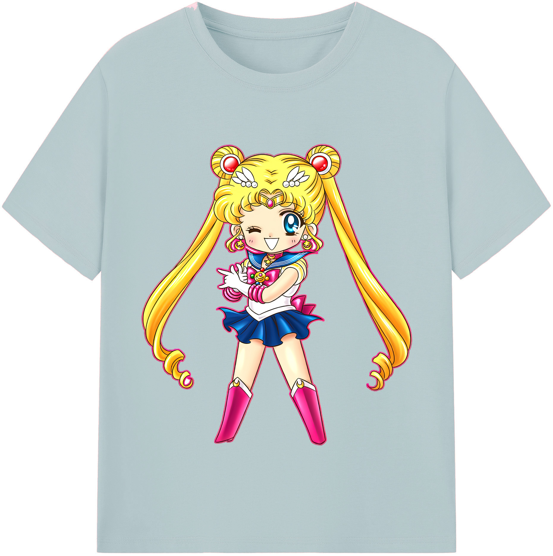 （画像用） 美少女戦士セーラームーン 月野 うさぎ つきの うさぎ Sailor Moon Tsukino Usagi 綿100％半袖Tシャツ（フロントプリント）